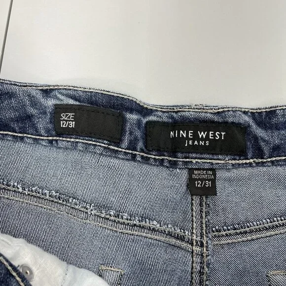 Nine West Eastend Capri Jeans Cropped Roll Cuff Denim Womens 12 - Picture 7 of 12